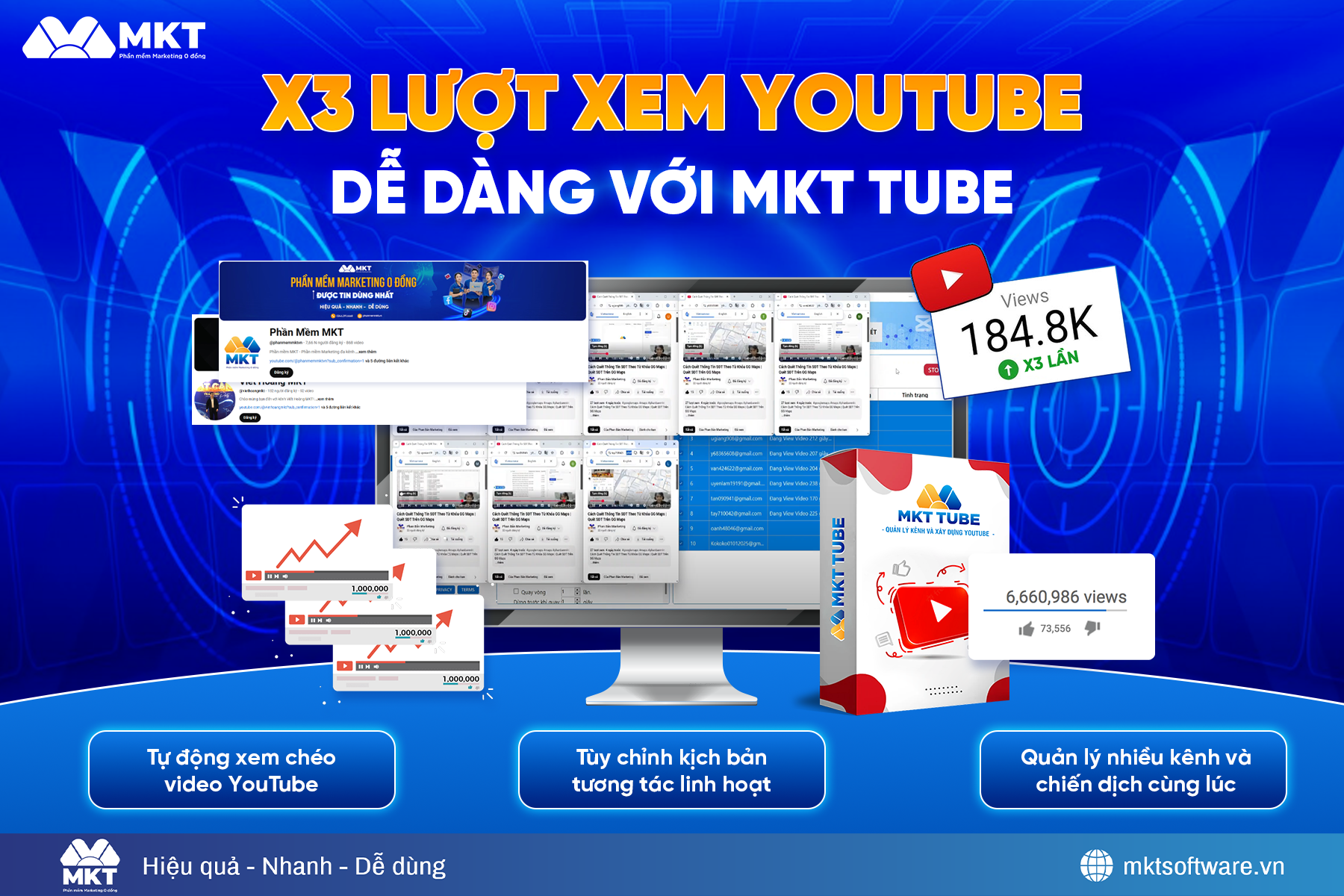MKT Tube - Phần mềm TOP 1 để tăng view Youtube
