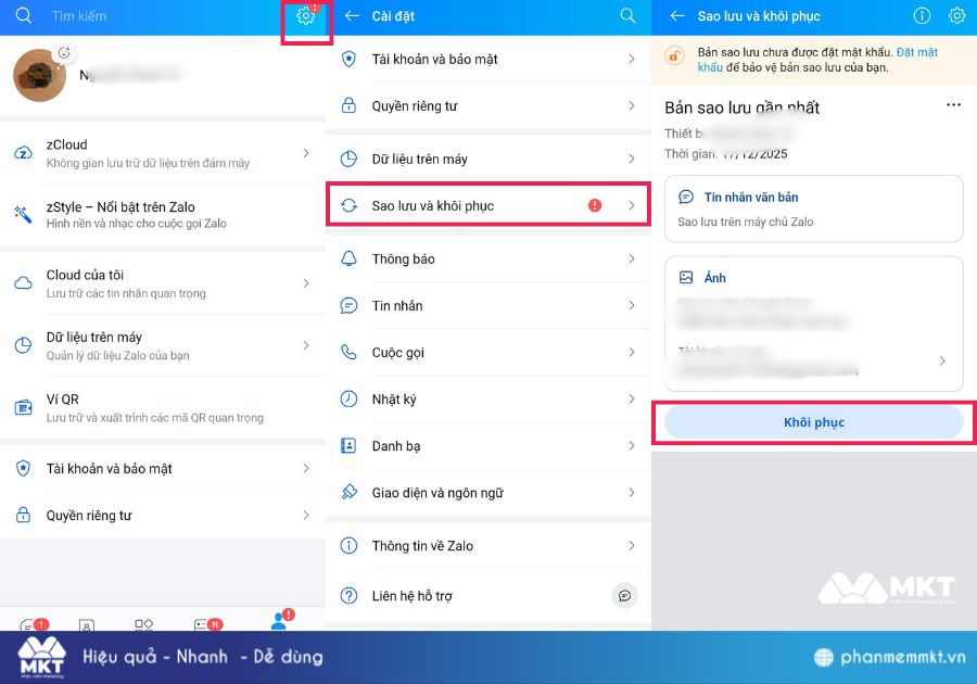 Cách khôi phục tin nhắn Zalo đã xóa trên điện thoại
