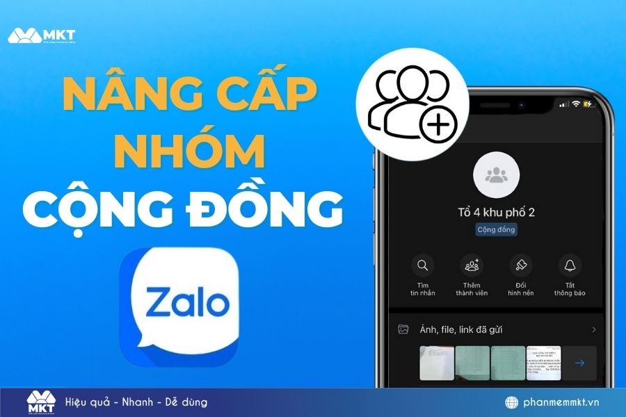 nâng cấp nhóm cộng đồng Zalo